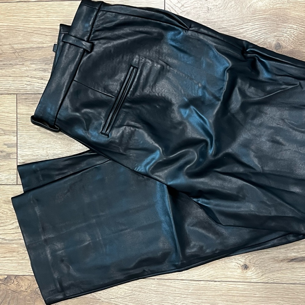 Aimee Song Madewell Black Pleather  Pants